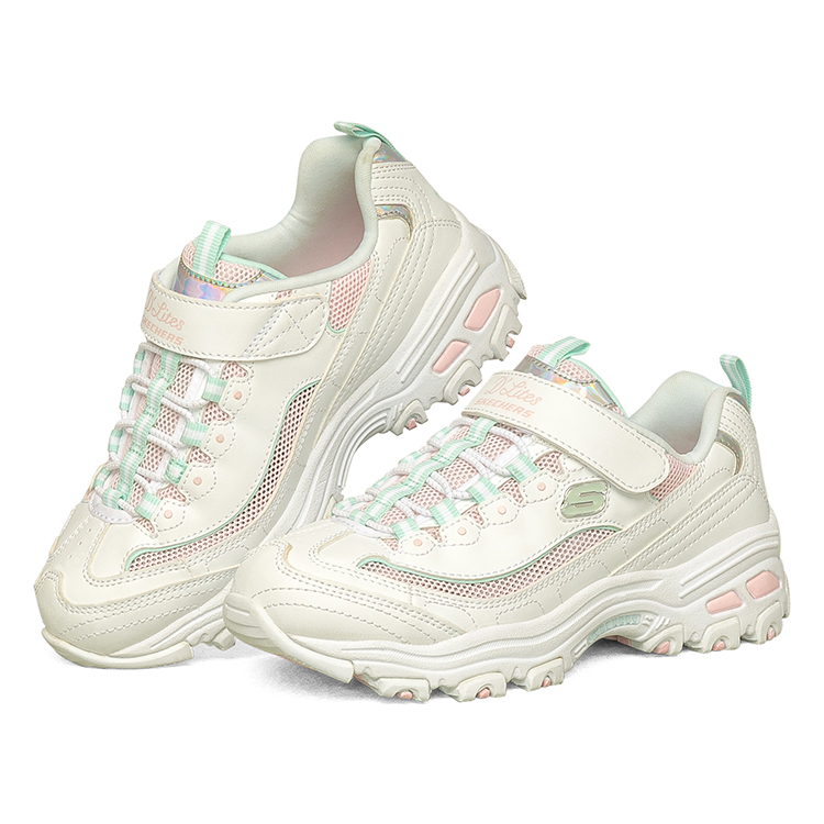 Lookbook (JR) 스케쳐스 딜라이트 로우 화이트핑크 (Skechers D'Lites Low 화이트핑크) 302504L-WLPK