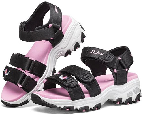 (JR) Sandal Skechers D'Lites 'Hitam Pink' 664134L-BKPK Lookbook (JR) Sandal Skechers D'Lites 'Hitam Pink' 664134L-BKPK