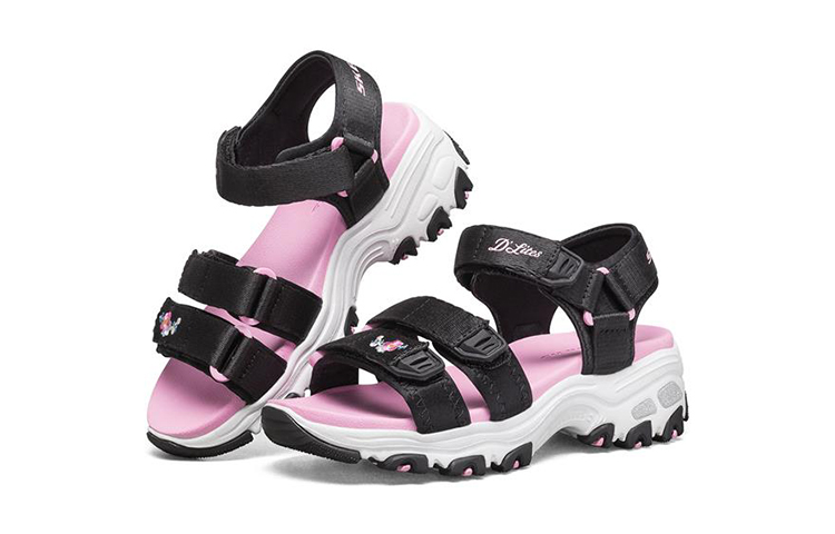 Lookbook (Youth) Skechers D'Lites Sandal 'Black Pink' 664134L-BKPK