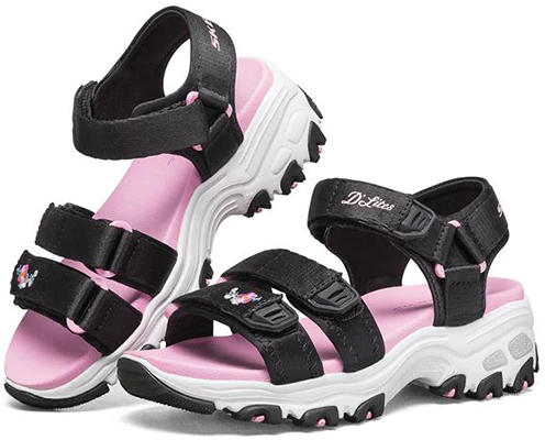 (Youth) Skechers D'Lites Sandal 'Black Pink' 664134L-BKPK Lookbook (Youth) Skechers D'Lites Sandal 'Black Pink' 664134L-BKPK