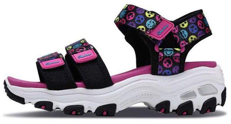 (Youth) Skechers D'Lites Sandal 'Black Rainbow Velcro' 664079L-BKMT Buy (Youth) Skechers D'Lites Sandal 'Black Rainbow Velcro' 664079L-BKMT