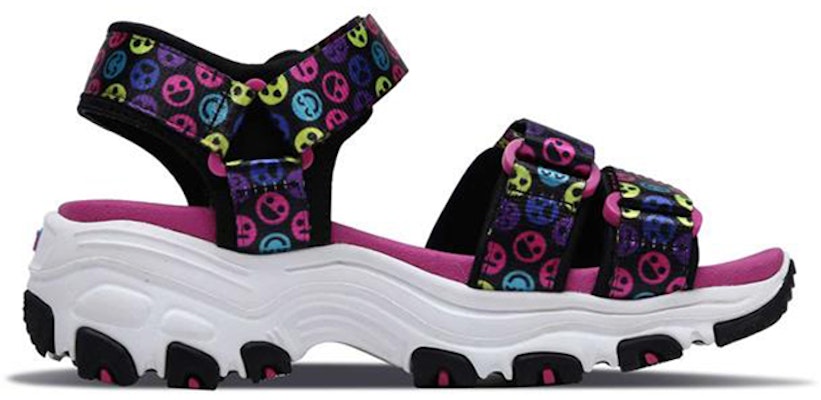 (Youth) Skechers D'Lites Sandal 'Black Rainbow Velcro' 664079L-BKMT Order (Youth) Skechers D'Lites Sandal 'Black Rainbow Velcro' 664079L-BKMT