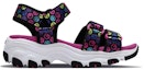 Order (JR) Skechers D'Lites Sandal 'Velcro Hitam Pelangi' 664079L-BKMT