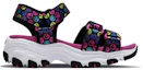 Order (Youth) Skechers D'Lites Sandal 'Black Rainbow Velcro' 664079L-BKMT
