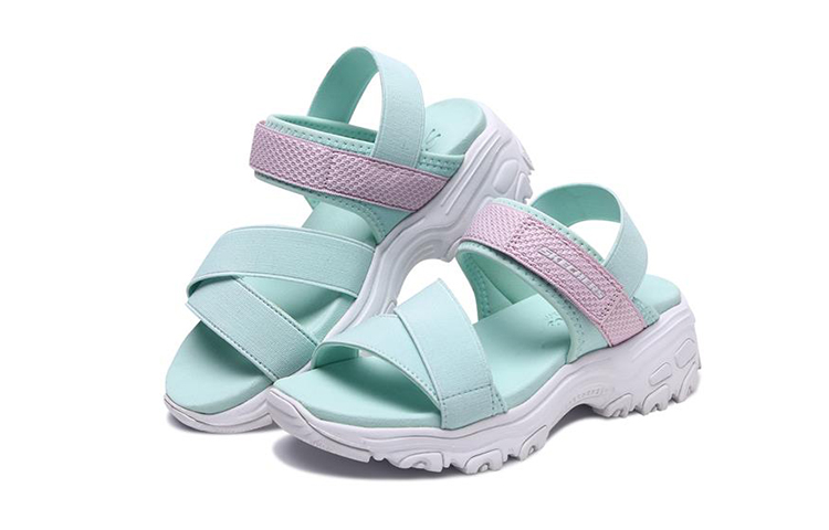 Lookbook (Youth) Skechers D'Lites Sandal 'Green Pink' 996335L-AQPK
