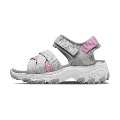 (Youth) Skechers D'Lites Sandal 'Grey Pink'