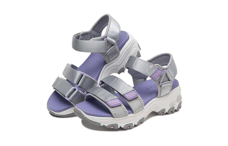 Lookbook (Youth) Skechers D'Lites Sandal 'Grey Purple' 664075L-GYPR