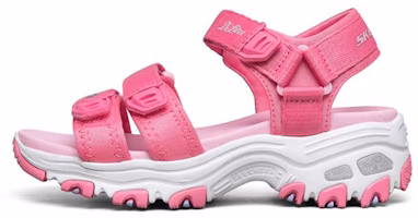 (Youth) Skechers D'Lites Sandal 'Light Red Magic Tape' 664134L-PNK (Youth) Skechers D'Lites Sandal 'Light Red Magic Tape' 664134L-PNK