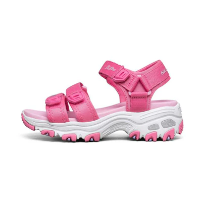 (Youth) Skechers D'Lites Sandal 'Light Red Magic Tape'