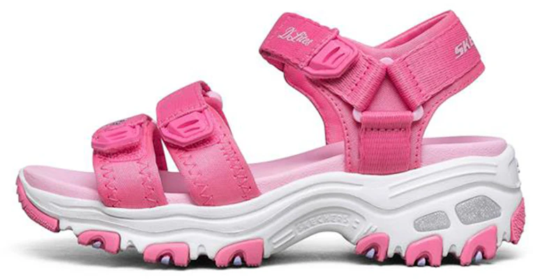 (Youth) Skechers D'Lites Sandal 'Light Red Magic Tape' 664134L-PNK Buy (Youth) Skechers D'Lites Sandal 'Light Red Magic Tape' 664134L-PNK