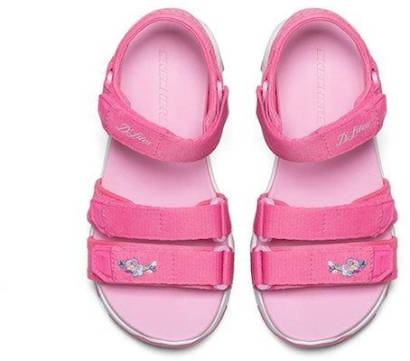 (Youth) Skechers D'Lites Sandal 'Light Red Magic Tape' 664134L-PNK Shop (Youth) Skechers D'Lites Sandal 'Light Red Magic Tape' 664134L-PNK