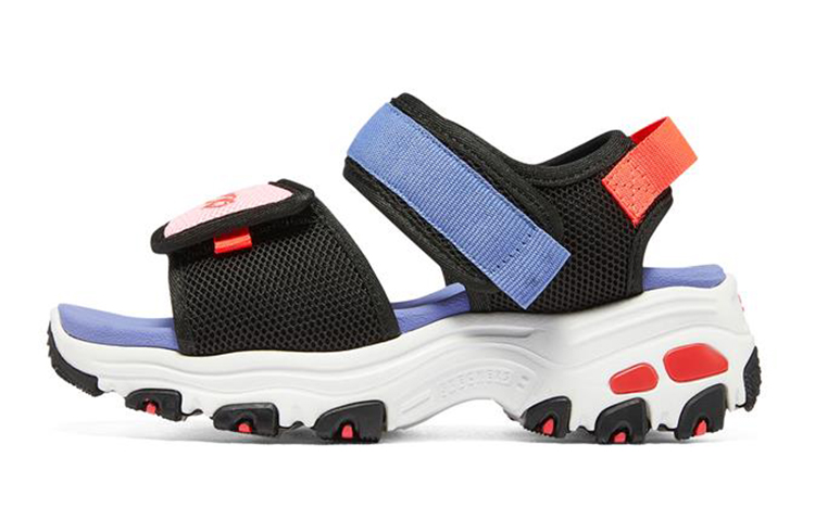 (Youth) Skechers D'Lites Sandal 'Magic Tape Black Blue Orange' 303101L-BKMT