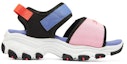 Order (JR) Skechers D'Lites Sandal 'Magic Tape Hitam Biru Jingga' 303101L-BKMT