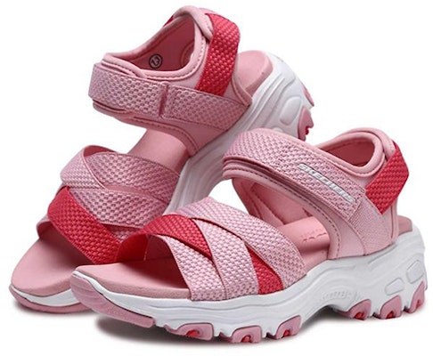 大童 Skechers D'lites 運動涼鞋 粉 Lookbook 大童 Skechers D'lites 運動涼鞋 粉