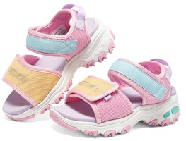 大童 Skechers D'Lites 魔術粘帶休閒老爹涼鞋 粉紅多彩 Lookbook 大童 Skechers D'Lites 魔術粘帶休閒老爹涼鞋 粉紅多彩