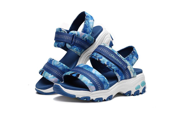 Lookbook (Youth) Skechers D'Lites Sandals 'Blue White' 664076L-BLMT