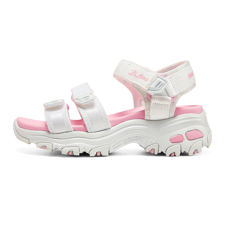 (Youth) Skechers D'lites Sandals 'White Pink' 664134L-WHT