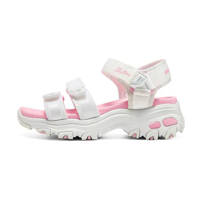 (Youth) Skechers D'lites Sandals 'White Pink'