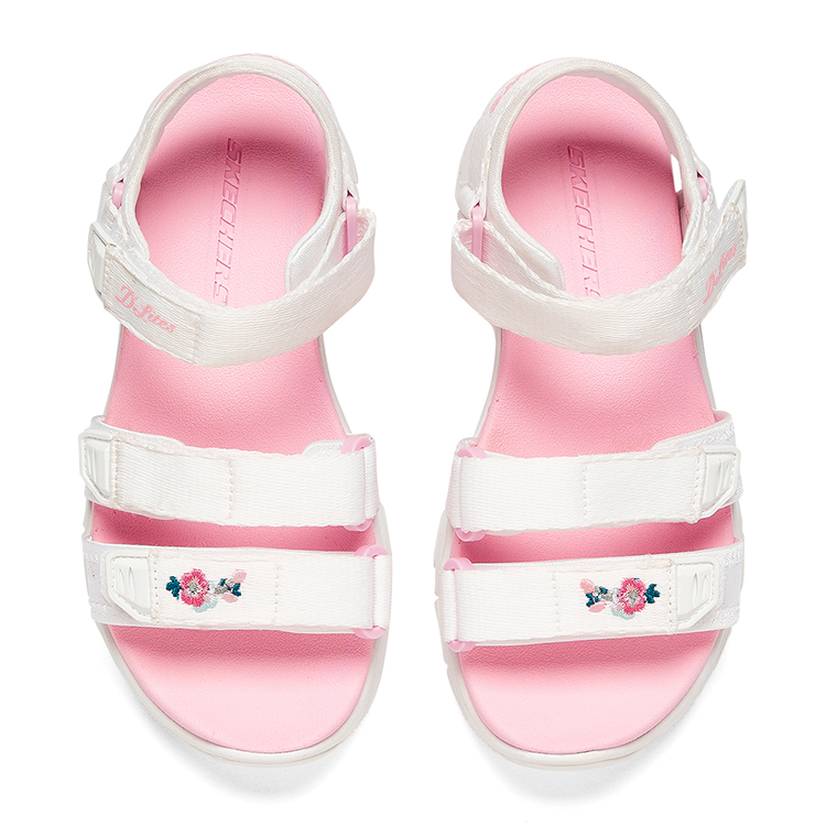 Shop (Youth) Skechers D'lites Sandals 'White Pink' 664134L-WHT