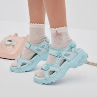 Sizing 大童 Skechers D'lites 潮流百搭 魔術貼簡約運動涼鞋 薄荷色