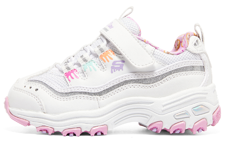(Youth) Skechers D'Lites Strap Memory Foam Running Shoes 'White Pink'