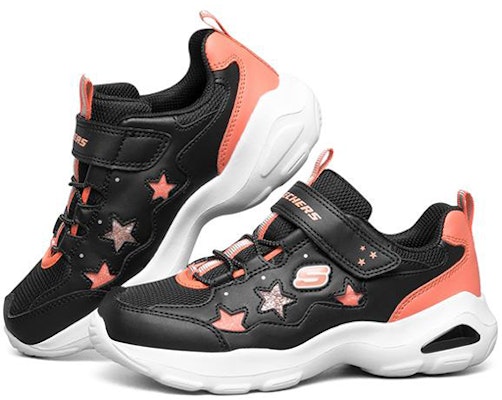 大童 Skechers D'lites Ultra 低筒老爹鞋 黑橘 Lookbook 大童 Skechers D'lites Ultra 低筒老爹鞋 黑橘