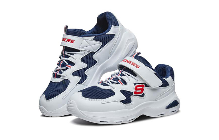 Lookbook (JR) Skechers D'Lites 超轻蓝白色运动鞋 660043L-WNVR