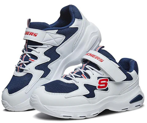 (JR) Skechers D'Lites 超轻蓝白色运动鞋 660043L-WNVR Lookbook (JR) Skechers D'Lites 超轻蓝白色运动鞋 660043L-WNVR