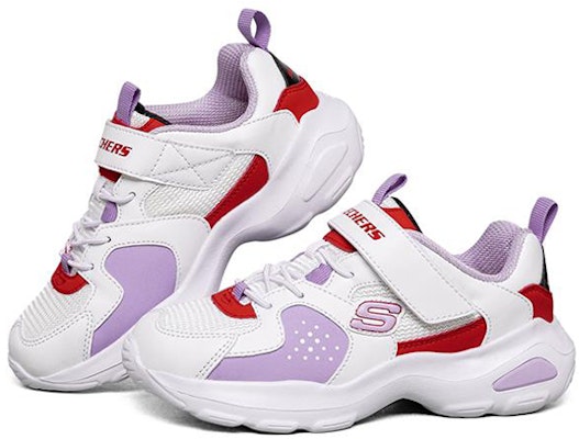 大童 Skechers D'lite Ultra 低筒老爹鞋 白紫 Lookbook 大童 Skechers D'lite Ultra 低筒老爹鞋 白紫