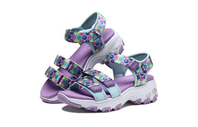 (Youth) Skechers D'Lites Velcro Sandal 'Green Multi' 圖 3