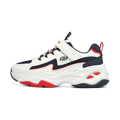 (Youth) Skechers DLites 4.0 'White Navy Blue Red'