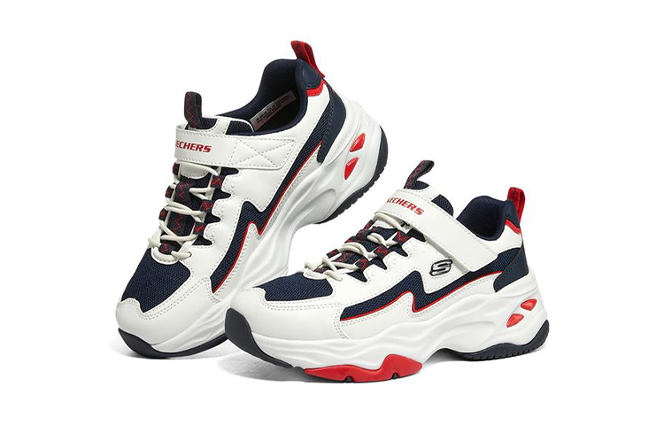 (Youth) Skechers DLites 4.0 'White Navy Blue Red' 圖 3