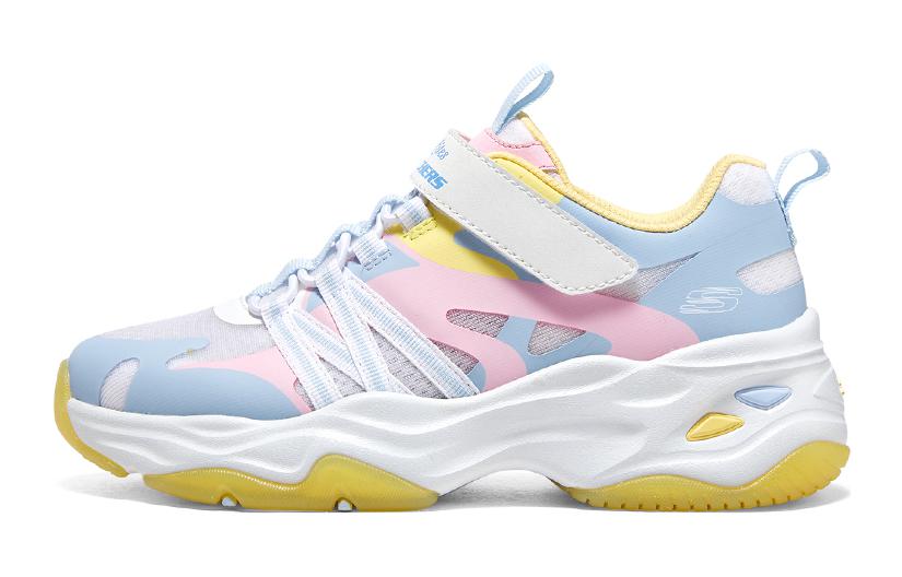 (Youth) Skechers Dlites Chunky Shoes 'Blue Pink Yellow'