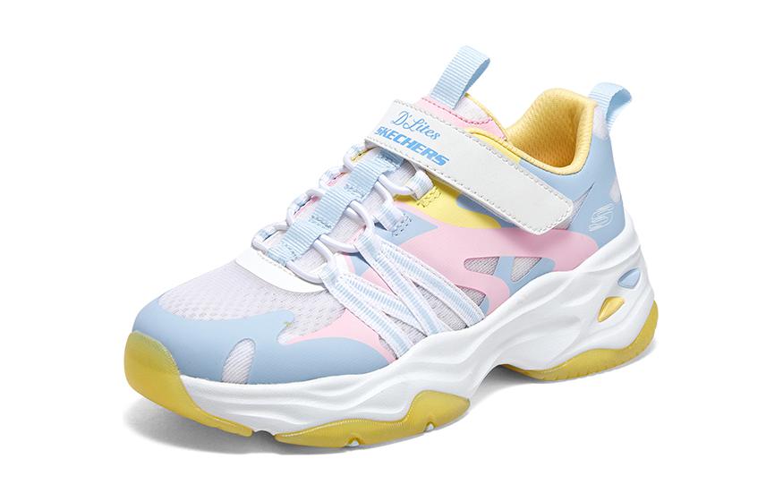 (Youth) Skechers Dlites Chunky Shoes 'Blue Pink Yellow' 圖 3