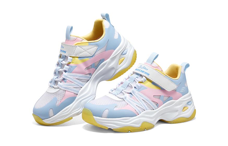 (Youth) Skechers Dlites Chunky Shoes 'Blue Pink Yellow' 圖 4