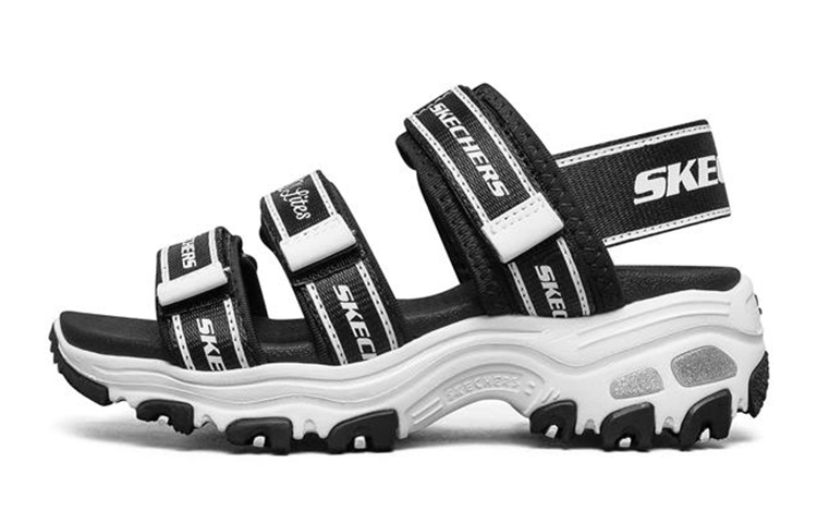 (Youth) Skechers Dlites Sandals 'Black White' 664167L-BLK