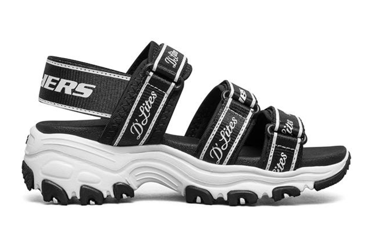Order (Youth) Skechers Dlites Sandals 'Black White' 664167L-BLK