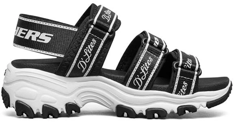 (Youth) Skechers Dlites Sandals 'Black White' 664167L-BLK Order (Youth) Skechers Dlites Sandals 'Black White' 664167L-BLK