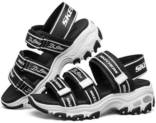 (JR) スケッチャーズ DLites サンダル 黒白 664167L-BLK Lookbook (JR) スケッチャーズ DLites サンダル 黒白 664167L-BLK