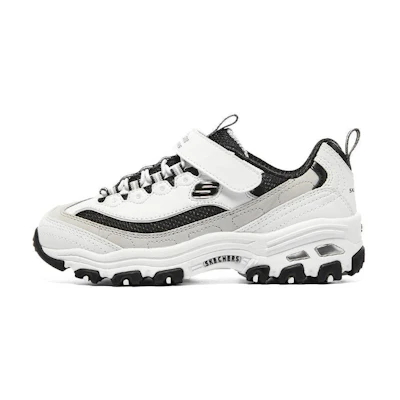 (Youth) Skechers Dlites Shoes 'White Beige Black'