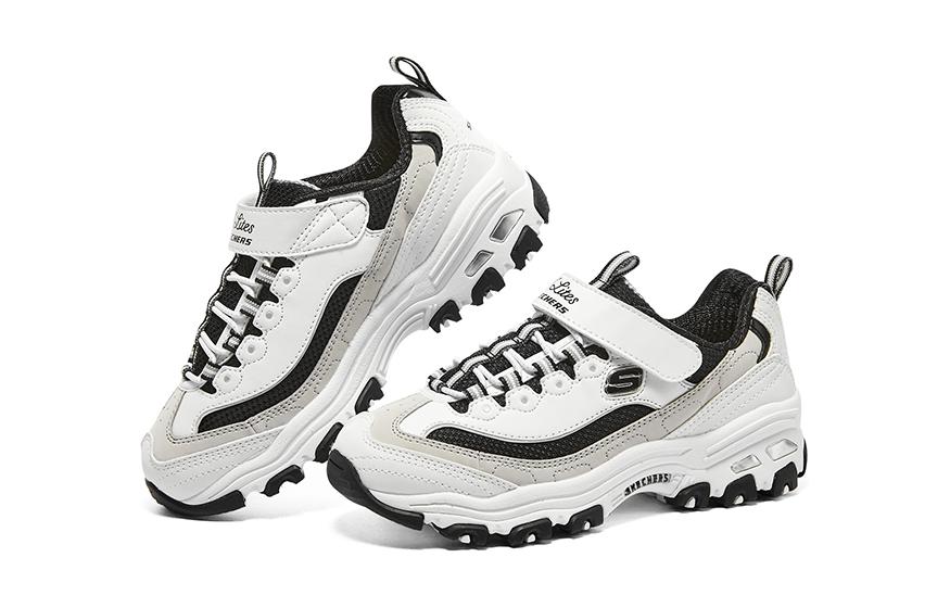 (Youth) Skechers Dlites Shoes 'White Beige Black' 圖 4