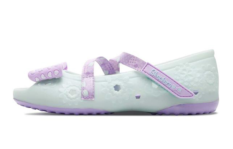 Buy (JR) Skechers 涂鸦魔术贴休闲凉鞋 '浅绿色' 664089L-AQUA