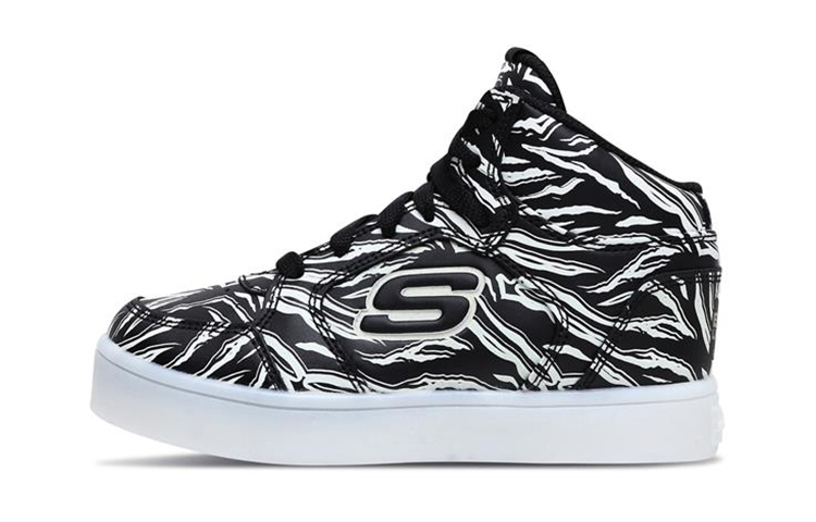 (Youth) Skechers Energy Lights Mid 'Black Flash' 90606L-BLK