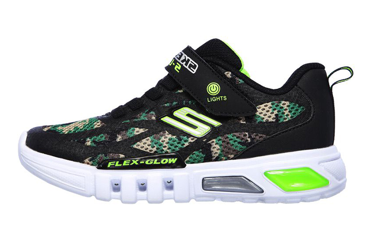 (Youth) Skechers Flex-Glow 'Black' 400017L-CAMO