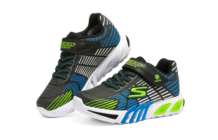 Lookbook (JR) Skechers Flex-Glow Elite ''Noir Bleu Citron'' 400135L-BBLM