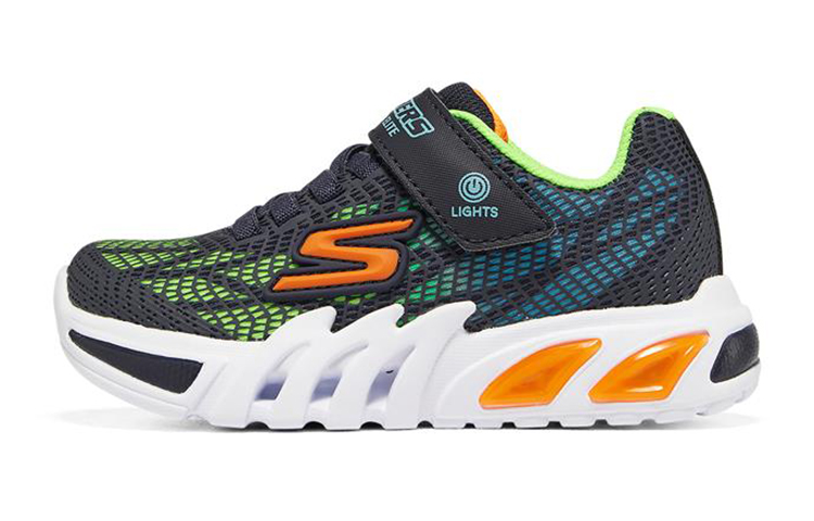 (Youth) Skechers Flex-Glow Elite 'Blue Light-Up' 400137L-NVMT