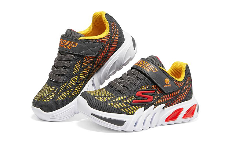 Lookbook (JR) Skechers Flex-Glow Elite 'Charcoal Heather' Abu-Abu Tua 400137L-CCMT