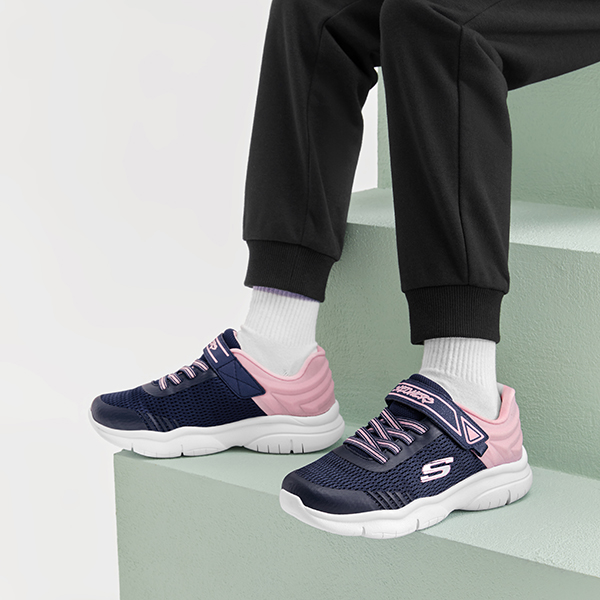 Sizing (Youth) Skechers Flex Blast 'Navy Pink' 302476L-NVPK
