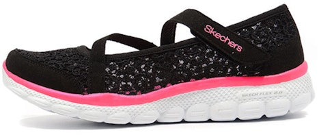 (Youth) Skechers Flex II 'Mary Jane Black' 85219L-BKHP (Youth) Skechers Flex II 'Mary Jane Black' 85219L-BKHP