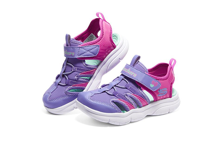 Lookbook (Youth) Skechers Flex Splash Sandal 'Purple Peach Red' 302969L-LVHP